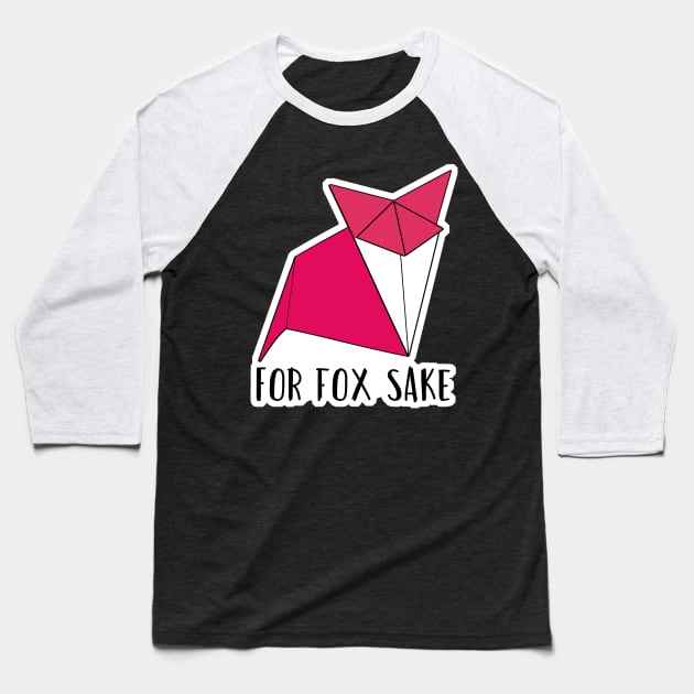 For Fox Sake Origami Geometric Fox Baseball T-Shirt by aaallsmiles